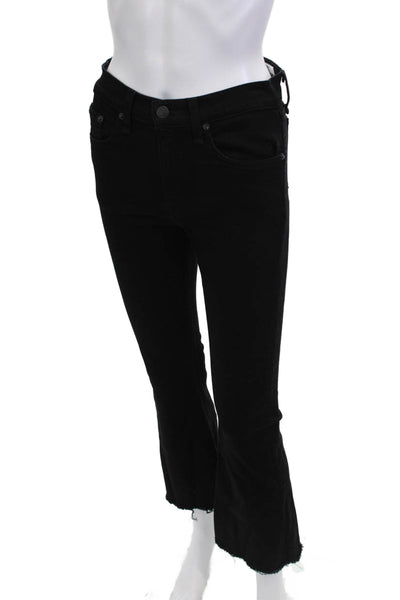 Rag & Bone Jean Women Cropped Flared Black Jeans Size 27