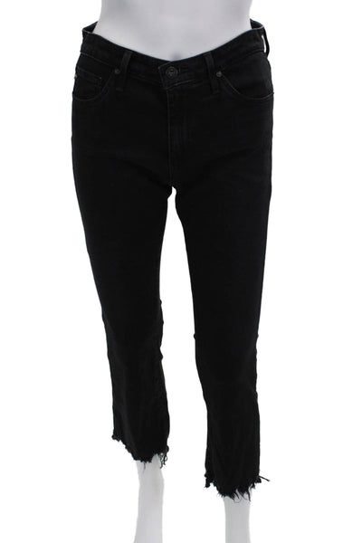 AG Adriano Goldschmied Women Cropped Ankle Skinny Black Jeans Size 26