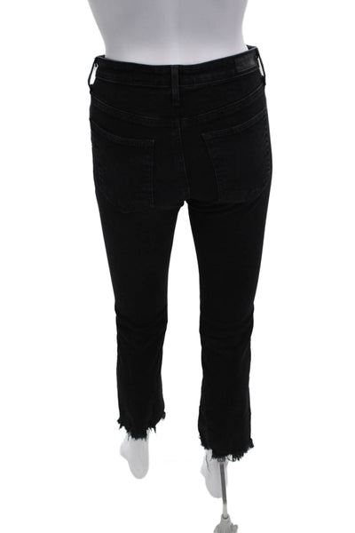 AG Adriano Goldschmied Women Cropped Ankle Skinny Black Jeans Size 26