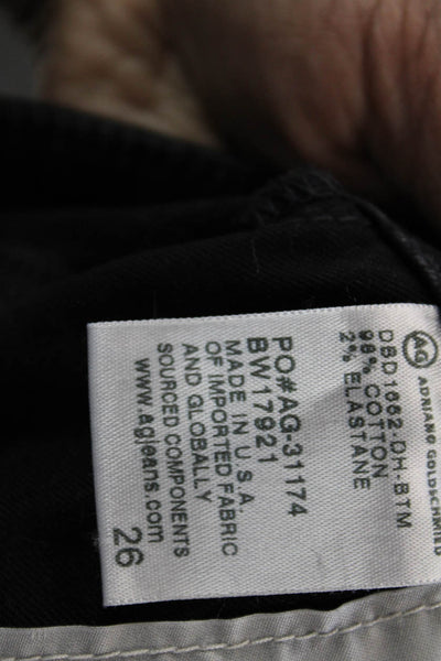 AG Adriano Goldschmied Women Cropped Ankle Skinny Black Jeans Size 26