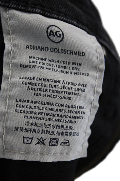 AG Adriano Goldschmied Women Cropped Ankle Skinny Black Jeans Size 26