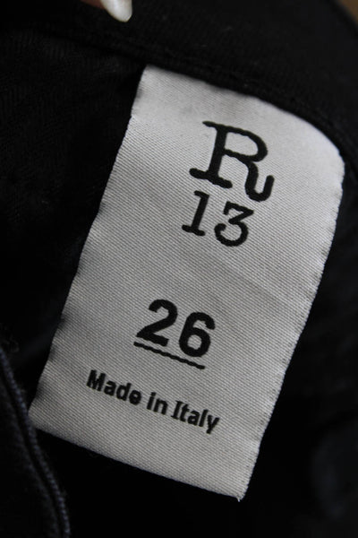 R13 Womens Skinny Ankle Black Jeans Size 26