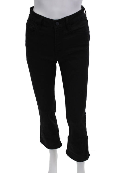Frame Denim Women Cropped Skinny Jeans Black Polka Dot Button Fly Size 27