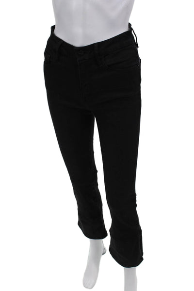Frame Denim Women Cropped Skinny Jeans Black Polka Dot Button Fly Size 27