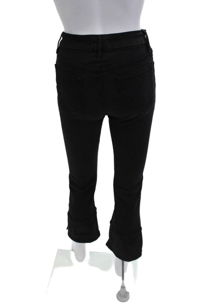 Frame Denim Women Cropped Skinny Jeans Black Polka Dot Button Fly Size 27