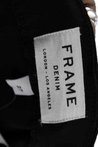 Frame Denim Women Cropped Skinny Jeans Black Polka Dot Button Fly Size 27