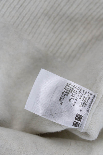 Uniqlo Womens Beige Crew Neck Pullover Sweater Long Sleeve Wool Blend Size M