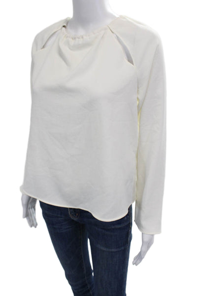 Zara Women Basic White High Neck Long Sleeve Blouse Size XS