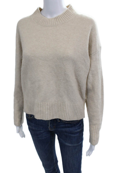 Zara Womens Pullover Sweater Beige Crew Neck Long Sleeve Size XS