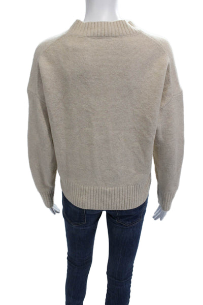 Zara Womens Pullover Sweater Beige Crew Neck Long Sleeve Size XS