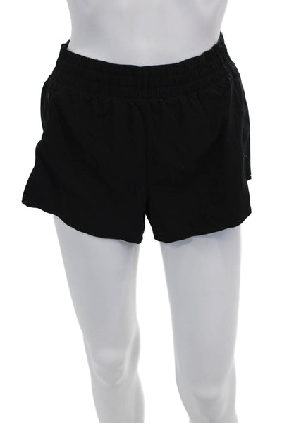 Athleta Unisex Black Athletic Shorts Polyester Spandex Size S