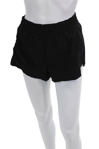 Athleta Unisex Black Athletic Shorts Polyester Spandex Size S