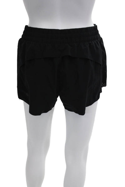 Athleta Unisex Black Athletic Shorts Polyester Spandex Size S