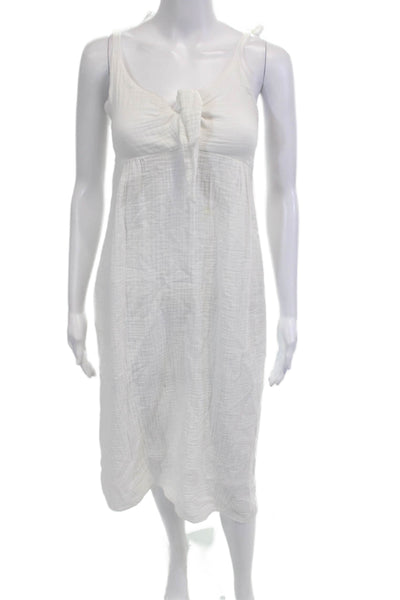 Stark Women Sundress Tank Dress White Cotton Sleeveless Tie Beach Size XS