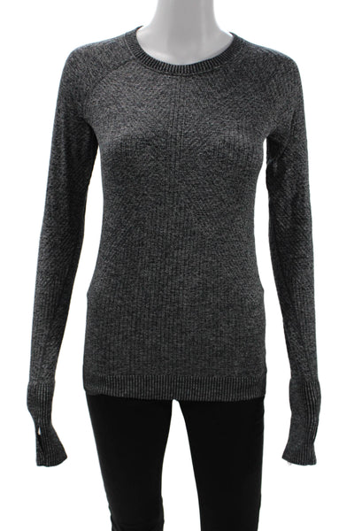 Lululemon Unisex Dark Gray Pullover Sweater Crew Neck Long Sleeve Nylon Size 4