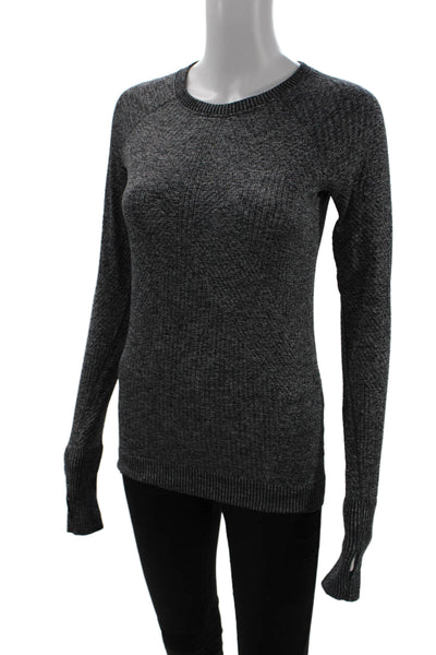 Lululemon Unisex Dark Gray Pullover Sweater Crew Neck Long Sleeve Nylon Size 4