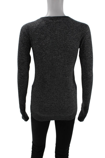 Lululemon Unisex Dark Gray Pullover Sweater Crew Neck Long Sleeve Nylon Size 4