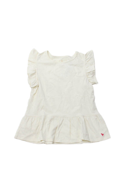 Pink Chicken Girls Cotton Ruffled Sleeveless Tank Top Cream Size 12