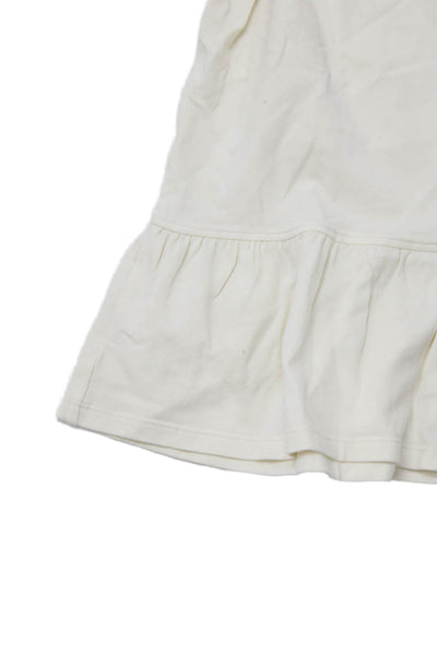 Pink Chicken Girls Cotton Ruffled Sleeveless Tank Top Cream Size 12