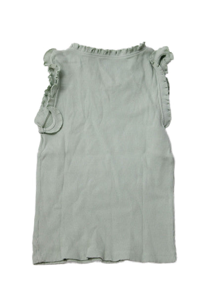 Pink Chicken Girls Cotton Ruffled Sleeveless Tank Top Green Size 12