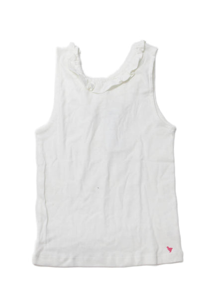 Pink Chicken Girls Cotton Ruffled Sleeveless Tank Top White Size 12