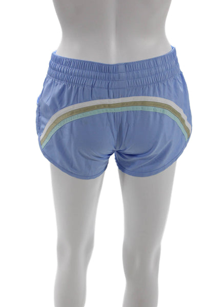 Sundek Unisex Drawstring Beach Shorts Light Blue Solid Polyester Size XS