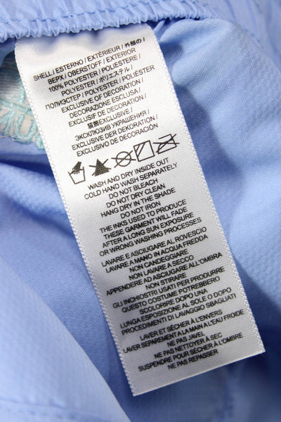 Sundek Unisex Drawstring Beach Shorts Light Blue Solid Polyester Size XS