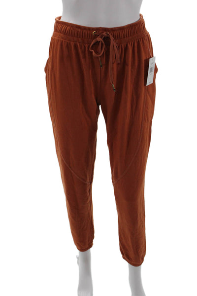 ALALA Womens Drawstring Pockets Jogger Sweatpants Rust Size Small