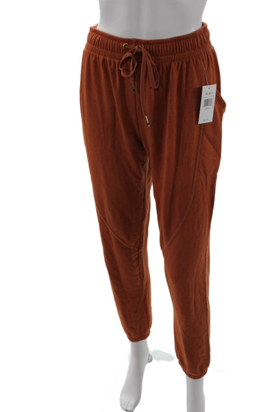 ALALA Womens Drawstring Pockets Jogger Sweatpants Rust Size Small
