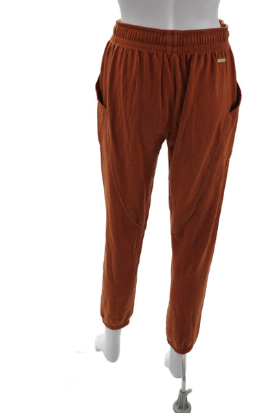 ALALA Womens Drawstring Pockets Jogger Sweatpants Rust Size Small