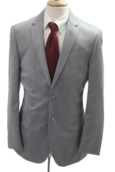 Michael Kors Mens Gray Classic Collared Suit Jacket Button Long Sleeve Size 40