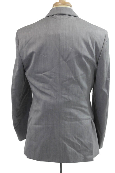 Michael Kors Mens Gray Classic Collared Suit Jacket Button Long Sleeve Size 40