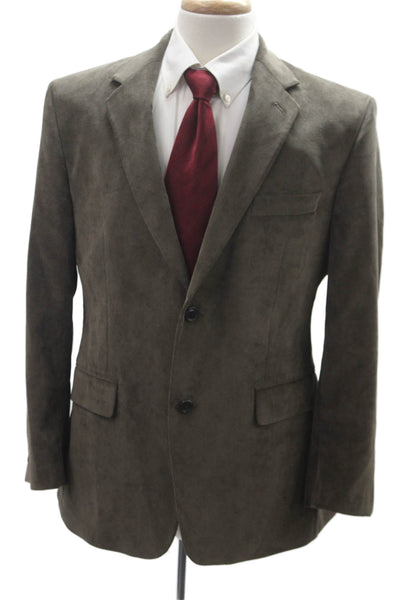Calvin Klein Mens Brown Suit Jacket Polyester Nylon Long Sleeve Size 40