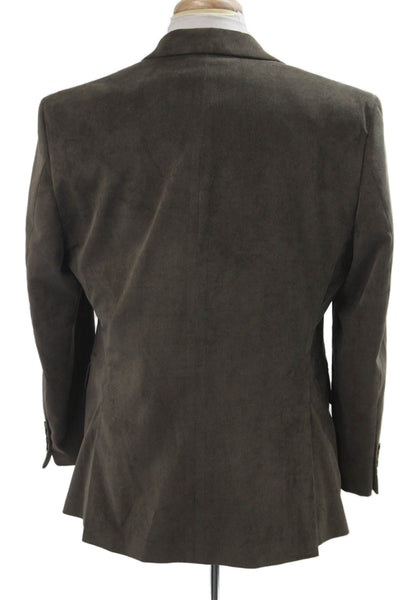 Calvin Klein Mens Brown Suit Jacket Polyester Nylon Long Sleeve Size 40