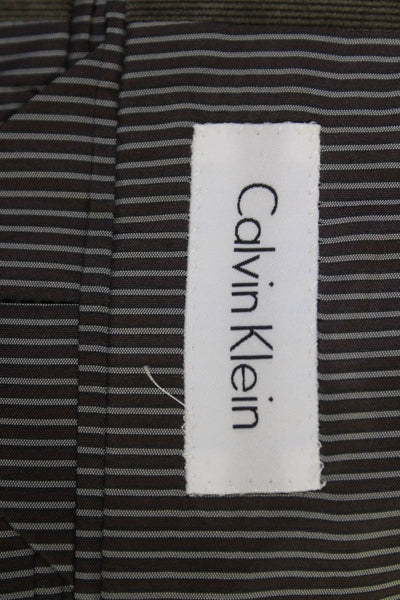Calvin Klein Mens Brown Suit Jacket Polyester Nylon Long Sleeve Size 40