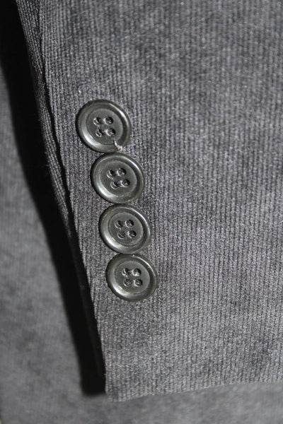 Calvin Klein Mens Blazer Black Collared Button Solid Long Sleeve Size 42