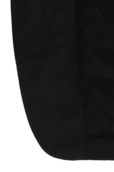 Ermenegildo Zegna Mens Black Striped Wool Suit Jacket Long Sleeve Size 54