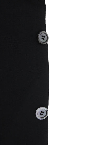 Saks Fifth Avenue Men Black Wool Classic Collared Solid Suit Jacket Size 50