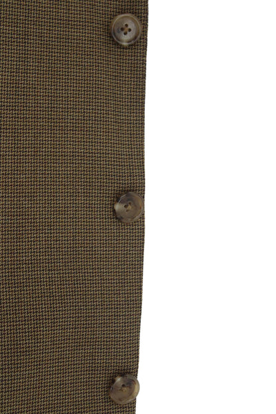 Ermenegildo Zegna Mens Check 100% Wool Sport Coat Brown Collared Button Size 56