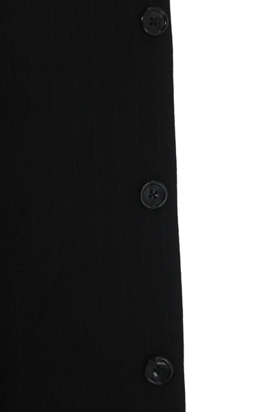 Oscar de la Renta Mens Suit Jacket Black Wool Striped Collared Size 44