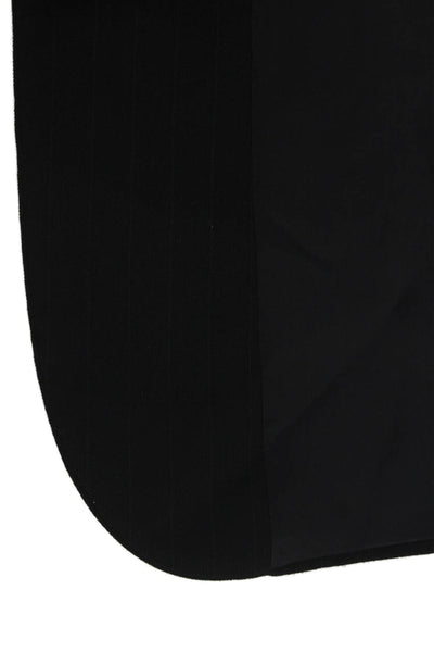 Oscar de la Renta Mens Suit Jacket Black Wool Striped Collared Size 44