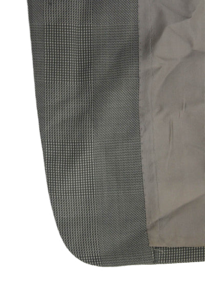 Pal Zileri Mens Virgin Wool Checked Suit Jacket Gray Button Collared Size 56