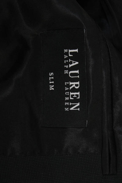 Lauren Ralph Lauren Mens Black Wool Blazer Collared Button Size 40