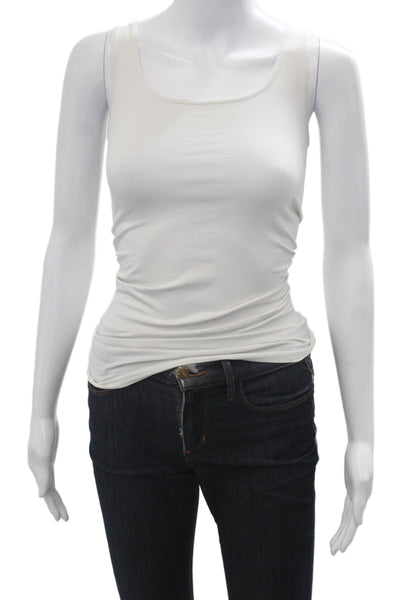 Theory Womens Camisole Sleeveless White Round Neck Basic Size One Size