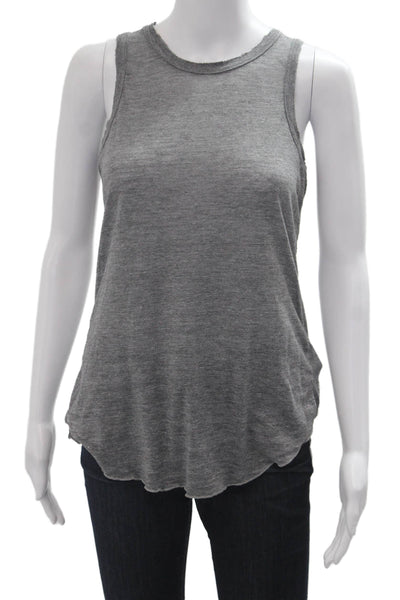 Chaser Womens Basic Gray Sleeveless Crew Neck Tank Top Grunge Size S