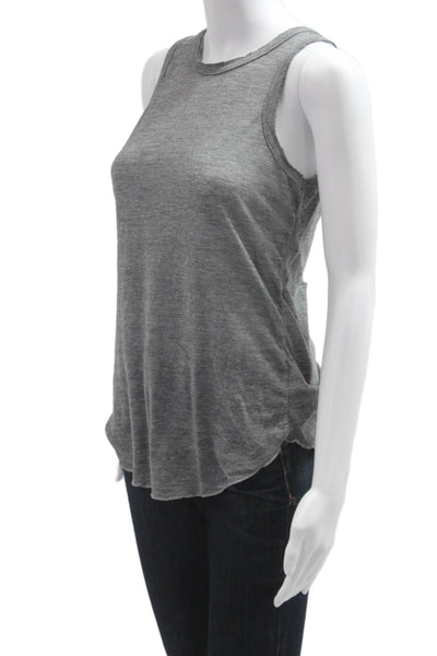 Chaser Womens Basic Gray Sleeveless Crew Neck Tank Top Grunge Size S