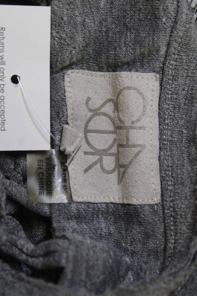 Chaser Womens Basic Gray Sleeveless Crew Neck Tank Top Grunge Size S