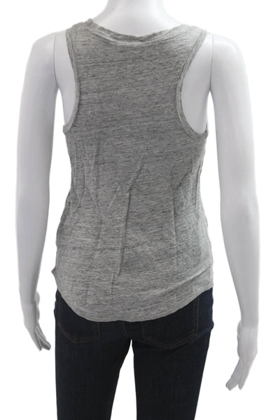 J Crew Womens Basic Linen Tank Gray Round Neck Sleeveless Size M