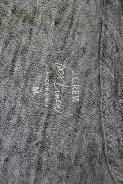 J Crew Womens Basic Linen Tank Gray Round Neck Sleeveless Size M
