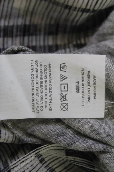 J Crew Womens Basic Linen Tank Gray Round Neck Sleeveless Size M